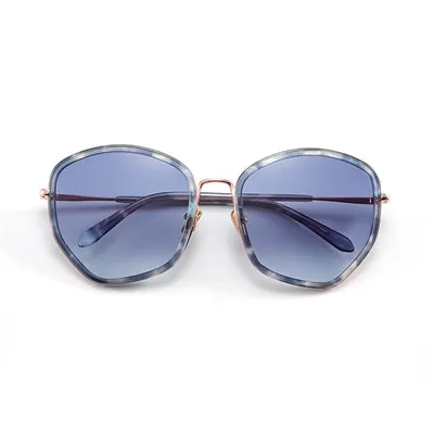 बड़े आकार का ज्यामिति धातु महिला धूप का चश्मा